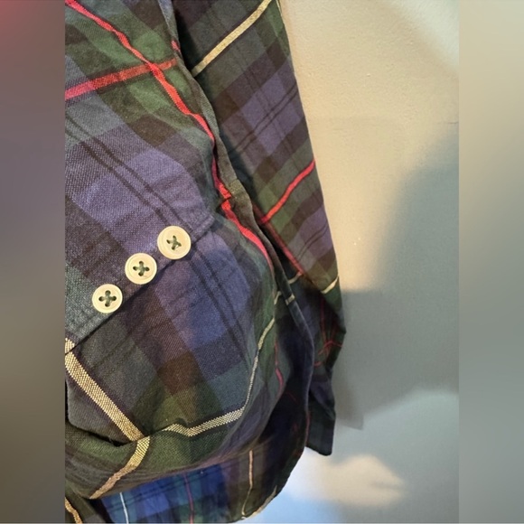 Polo Ralph Lauren Button Up Long Sleeve Oxford Shirt in Blue/Green/Red - Picture 12 of 13